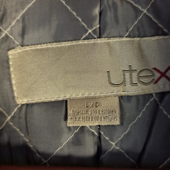 Men's Utex Plaid Button Front Wool Blend Coat Shacket Sz Large - Picture 4 of 9